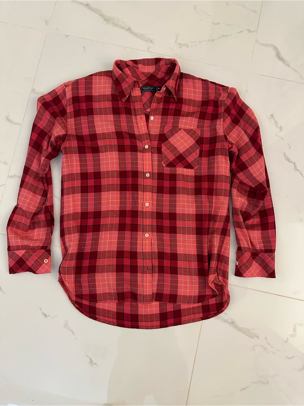 Vineyard Vines Burgundy/Pink Buffalo Plaid